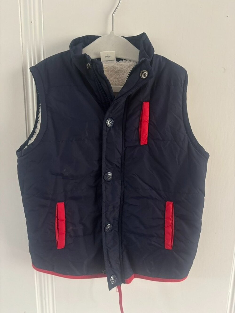 Cosy Navy & Red Boys Vest by EGG NYC- Size 4T